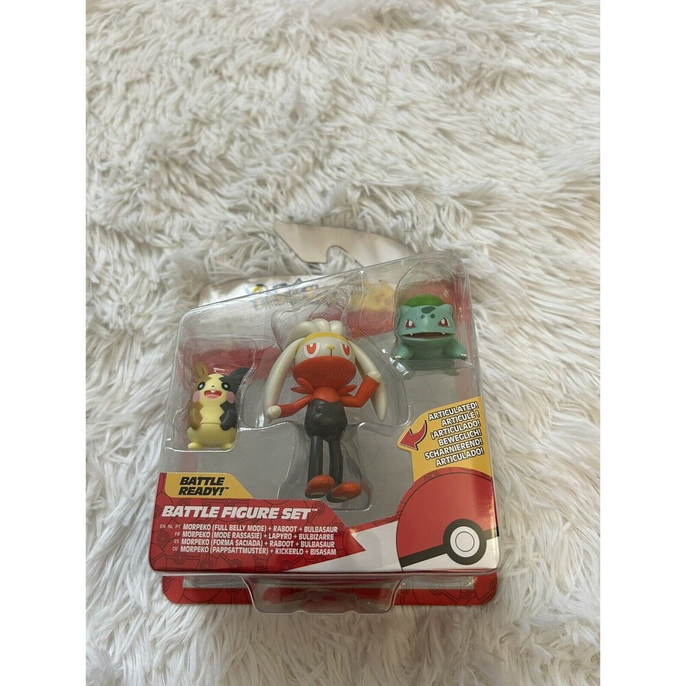 Pokemon Battle Figure Set Morpeko Raboot Bulbasaur Toy New